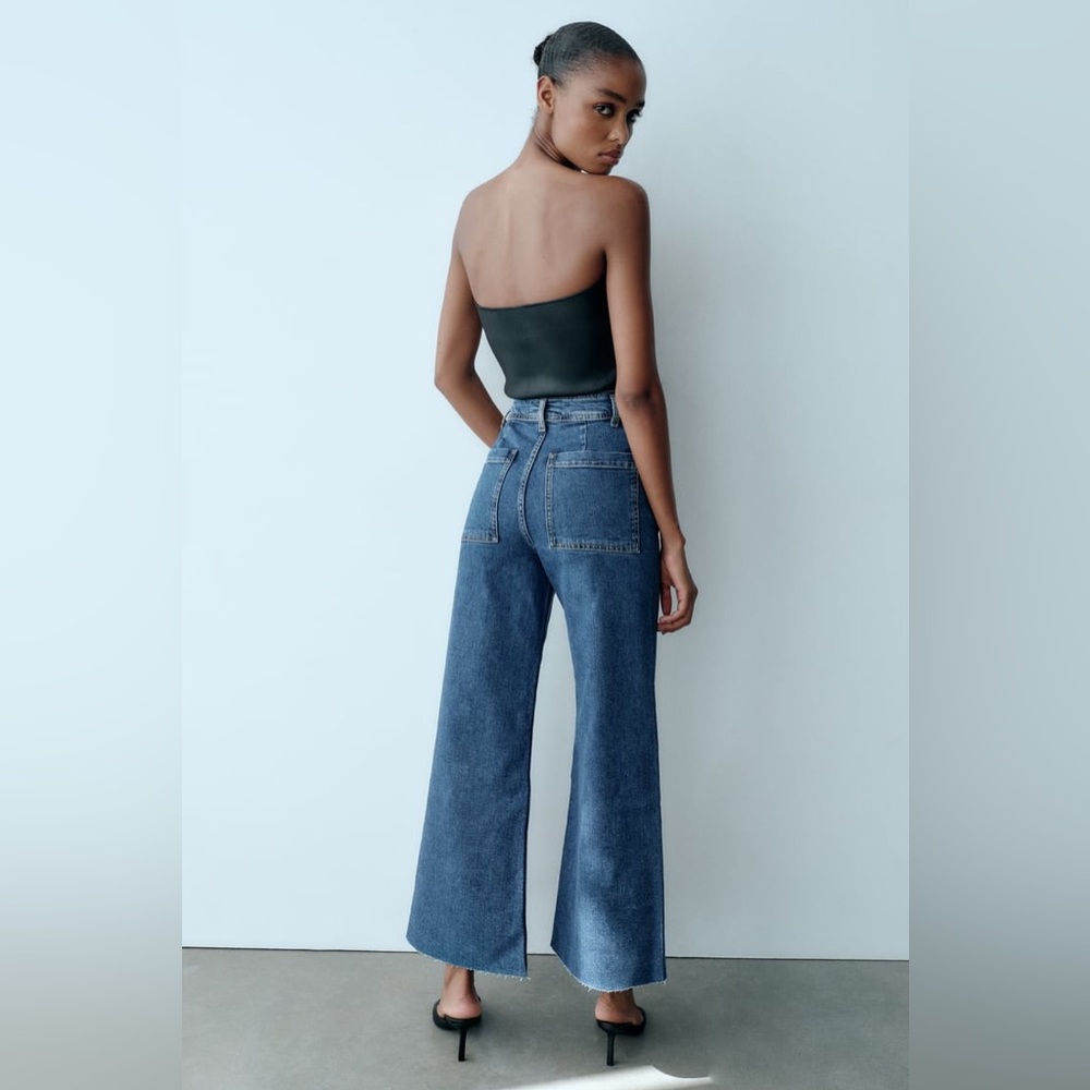 Zara style no 8246/266 high-waisted ZW Marine straight jeans women’s